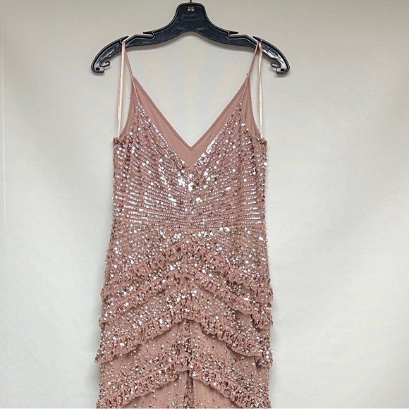 Adrianna Papell spaghetti strap and ruffle embellished long gown - Picture 10 of 13